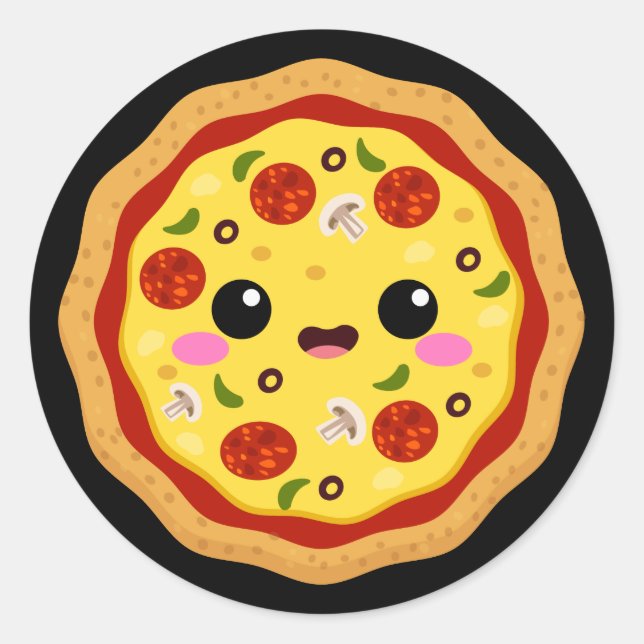 Adesivo comida de pizza de Kawaii (Frente)