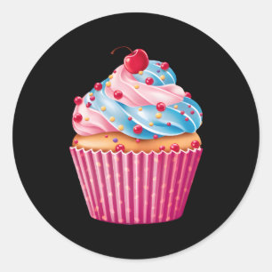Adesivo Comida de pressão de padrão do Cupcake Doce K