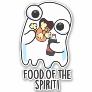 Adesivo Comida Do Espírito Engraçado Ghost Pun