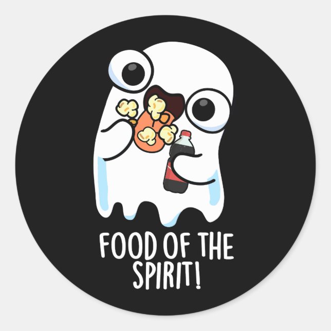 Adesivo Comida Do Espírito Piada De Fantasma Divertida Fun (Frente)