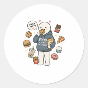 Adesivo Comida É Minha Linguagem do Amor Meme Divertido de