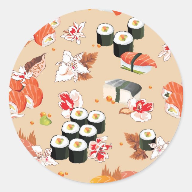 Adesivo Comida Japonesa: Padrão Sushi 3 (Frente)