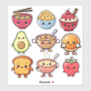 Adesivo Comida Kawaii Fofa 