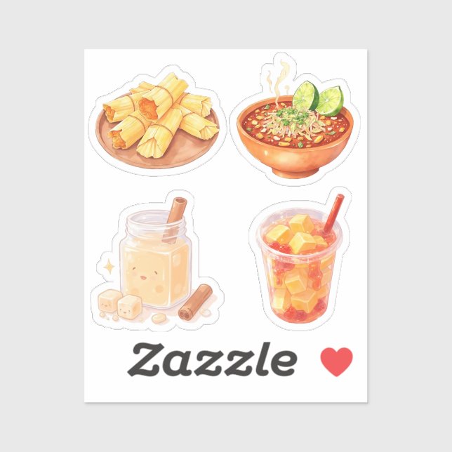 Adesivo Comida mexicana e Snacks (Folha)