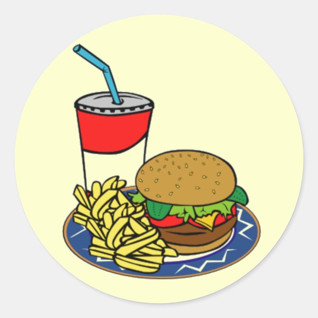 Adesivo Comida rápida - Burger & Fries (Frente)