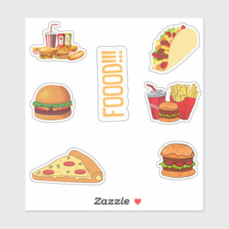 Adesivo Comida Stickers Pack, Comida Rápida Bonita