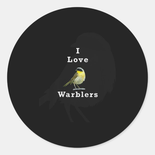 Adesivo Common Yellowthroat Warbler ”i Love Warblers” Prem (Frente)