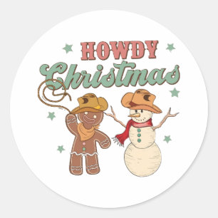 Adesivo Como está Natal Cowboy Boneco de Neve Ocidental Di