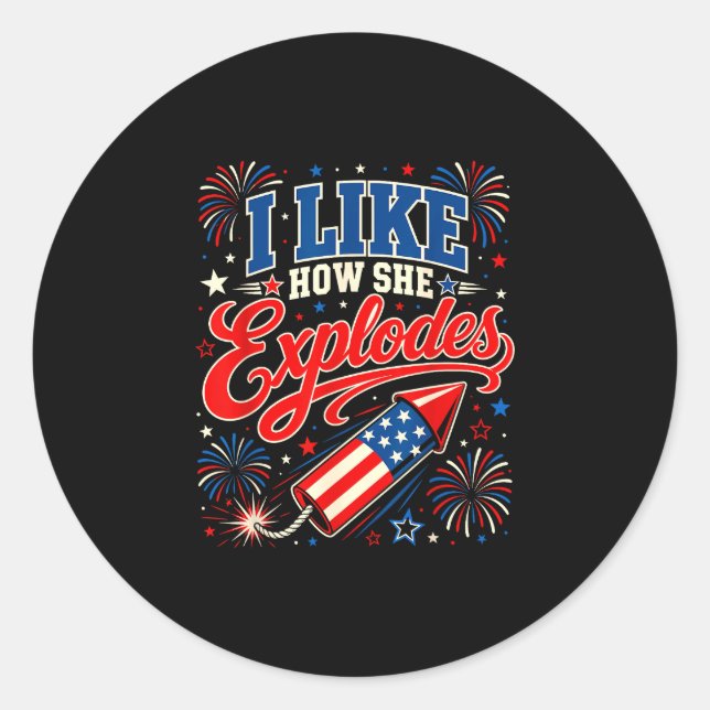 Adesivo Como explode humor patriótico 4 de julho (Frente)
