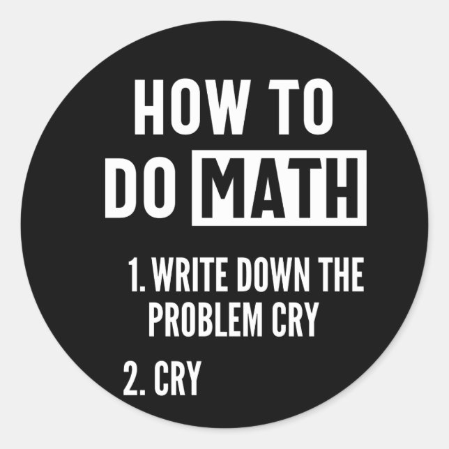 Adesivo Como Fazer Uma Citação Engraçada Em Matemática (Frente)
