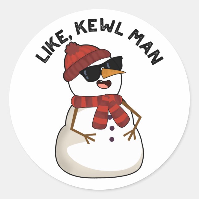 Adesivo Como Kewl Man Funny Legal Snowman Pun (Frente)