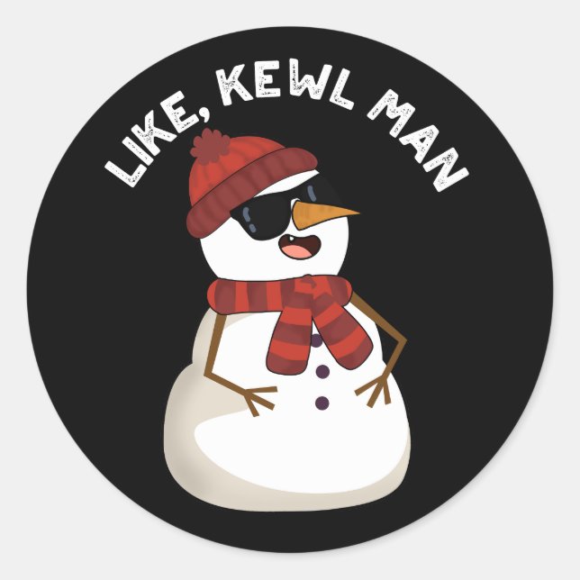 Adesivo Como Kewl Man Funny Legal Snowman Pun Dark BG (Frente)
