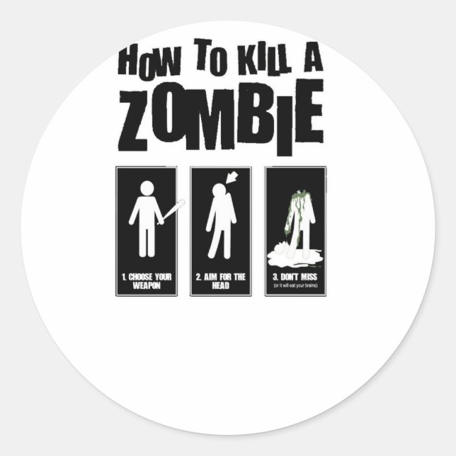 Adesivo Como matar um ZOMBIE (Frente)