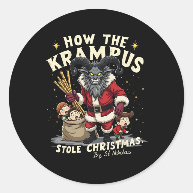 Adesivo Como O Krampus Roubou O Krampus De Natal Está Cheg (Frente)