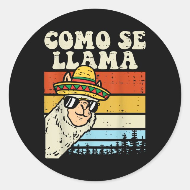 Adesivo Como Se Llama Funny Cinco De Mayo Mexicano Alpaca  (Frente)
