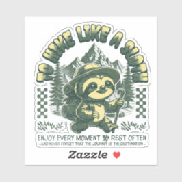 Adesivo Como Sloth Engraçado Caminhando Camiseta Motivacio