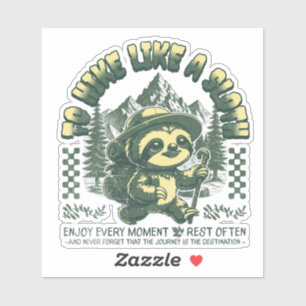 Adesivo Como Sloth Engraçado Caminhando Camiseta Motivacio