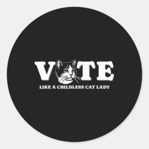 Adesivo Como Um Gato Sem Filhos Lady Funny Votando Kamala