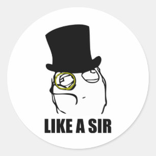 Adesivo Como um Sr Monocle Rage Face Meme