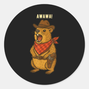 Adesivo Como vai Cowboy Rock Hyrax Awawa Western Engraçado