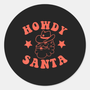 Adesivo Como vai Papai Noel Retro Groovy Cowboy Oeste Nata