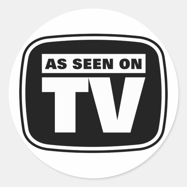 Adesivo Como visto na TV - preto e branco (Frente)