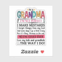 Adesivo Como vovó, não sou perfeita, cometo erros