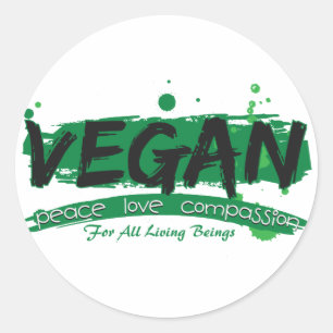 Adesivo Compaixão pelo Amor pela Paz de Vegan