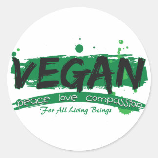 Adesivo Compaixão pelo Amor pela Paz de Vegan