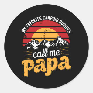 Adesivo Companheiros de Acampamento Chamam Papai Humor Pai