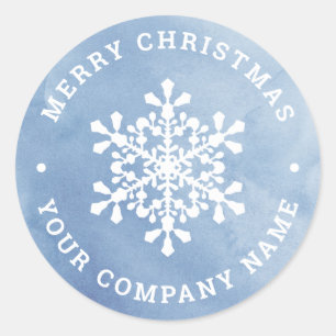 Adesivo Companhia de Natal Merry Floco de Neve Azul de inv