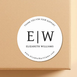 Adesivo Companhia de Negócios Branca Preta Obrigado