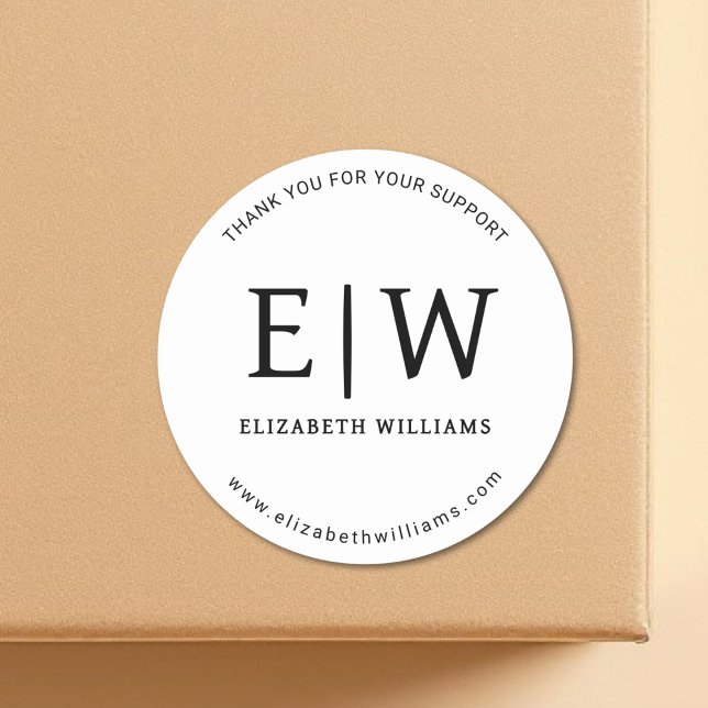 Adesivo Companhia de Negócios Branca Preta Obrigado (Criador carregado)