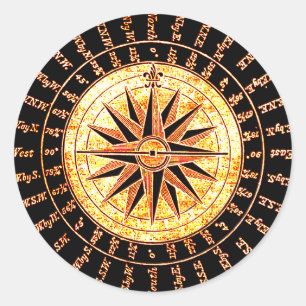 Adesivo Compass de Ouro Alterado e Claro Antiquado