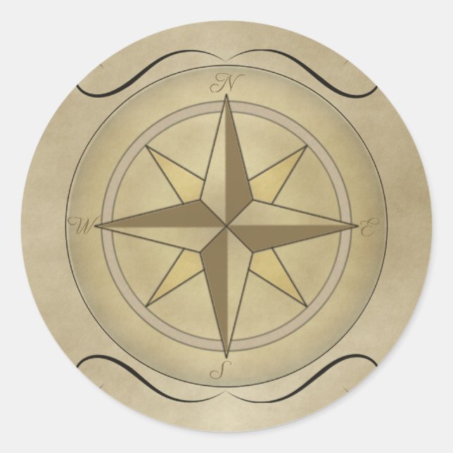 Adesivo Compass Rosa com Dourado (Frente)