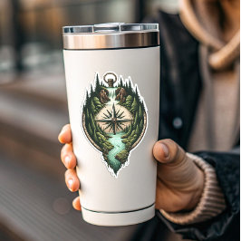 Adesivo Compass Waterfall Vinyl Sticker | Die-Cut Sticker