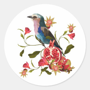 Adesivo Composição das frutas de aves e de romã.