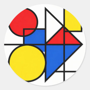Adesivo Composição de Cores Primárias de Mondrian