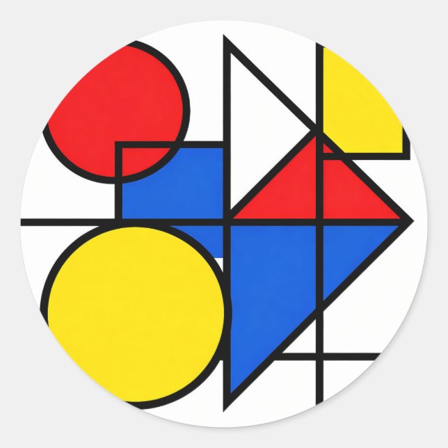 Adesivo Composição de Cores Primárias de Mondrian (Frente)