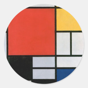 Adesivo Composição de Piet Mondrian Vermelho Amarelo Azul