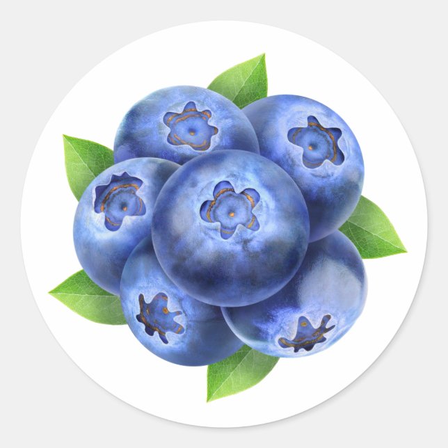 Adesivo Composição redonda de mirtilos (Frente)