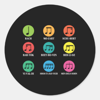 Adesivo Compositores Al Music Notas