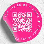 Adesivo Comprar A Noiva Uma Bebida | Bachelorette QR Code<br><div class="desc">Um simples adesivo de Festa de solteira QR, cor-de-rosa quente, de framboesa, "Comprar a Noiva a Bebida", num estilo moderno minimalista, com um detalhe cardíaco fofo. O modelo pode ser atualizado facilmente com seu código QR e texto personalizado, por exemplo. verificar QR para pagar por Venmo. #bachelorette #buythebrideadrink #QRcode #sticker...</div>