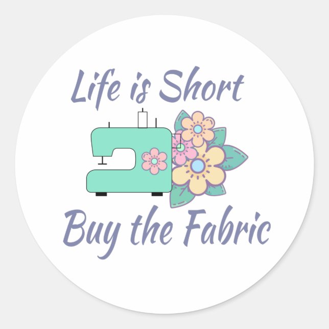 Adesivo Comprar, costura, colagem, artesanatos (Frente)