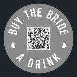 Adesivo Comprar de solteiro A Beber Vênmo Código QR C<br><div class="desc">Peça a todos na festa de solteira que vistam esses adesivos e deixem a noiva beber de graça a noite toda!</div>