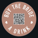 Adesivo Comprar de solteiro Código QR de Venmo de Bebida<br><div class="desc">Peça a todos na festa de solteira que vistam esses adesivos e deixem a noiva beber de graça a noite toda!</div>