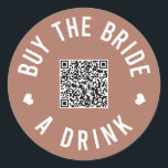 Adesivo Comprar de solteiro Código QR de Venmo de Bebida<br><div class="desc">Peça a todos na festa de solteira que vistam esses adesivos e deixem a noiva beber de graça a noite toda!</div>