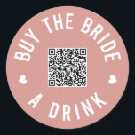 Adesivo Comprar de solteiro Código QR de Venmo de Bebida<br><div class="desc">Peça a todos na festa de solteira que vistam esses adesivos e deixem a noiva beber de graça a noite toda!</div>