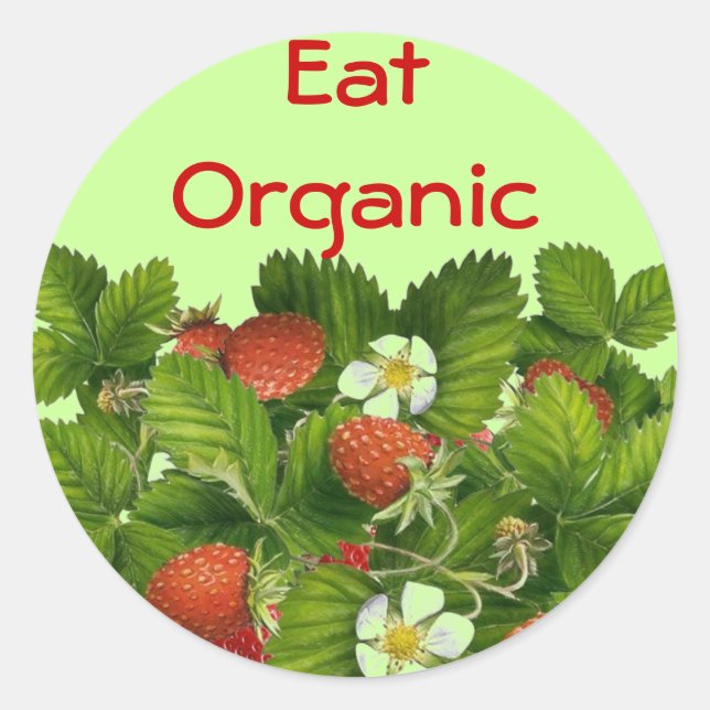 Adesivo Comprar Eat Tome vinhetas orgânicas (Frente)