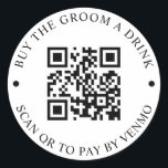 Adesivo Comprar O Botão De Código QR Do Groom A Drink<br><div class="desc">Avise a todos que podem comprar uma bebida para a noiva com este código QR!</div>
